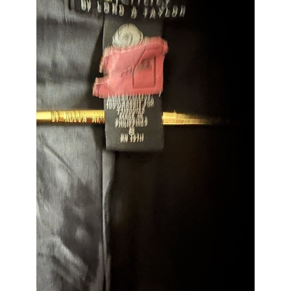 90s Wool Lord Taylor Jacket Coat Women's Black Rabbit Fur Collar Small 6 Tie - Picture 4 of 7